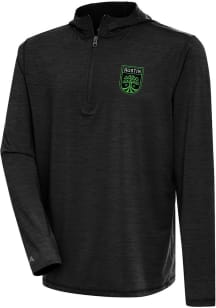 Antigua Austin FC Mens Black Tidy Long Sleeve Qtr Zip Pullover