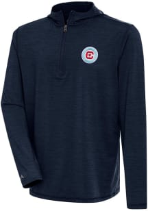 Antigua Chicago Fire Mens Navy Blue Tidy Long Sleeve 1/4 Zip Pullover