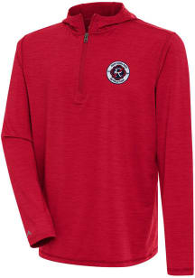 Antigua New England Revolution Mens Red Tidy Long Sleeve 1/4 Zip Pullover