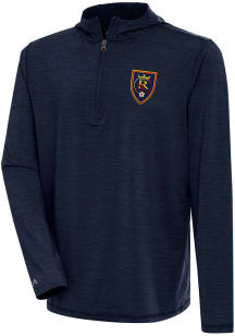 Antigua Real Salt Lake Mens Navy Blue Tidy Long Sleeve Qtr Zip Pullover