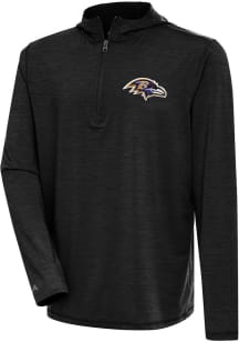 Antigua Baltimore Ravens Mens Black Tidy Long Sleeve 1/4 Zip Pullover
