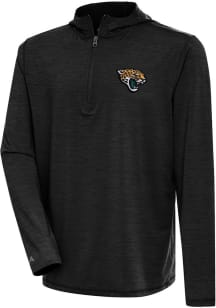 Antigua Jacksonville Jaguars Mens Black Tidy Long Sleeve 1/4 Zip Pullover