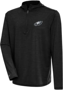 Antigua Philadelphia Eagles Mens Black Tidy Long Sleeve 1/4 Zip Pullover