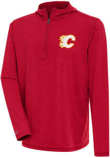 Antigua Calgary Flames Mens Red Tidy Long Sleeve 1/4 Zip Pullover