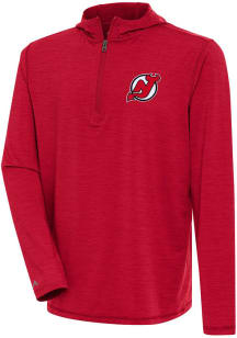 Antigua New Jersey Devils Mens Red Tidy Long Sleeve 1/4 Zip Pullover