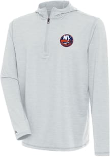 Antigua New York Islanders Mens Grey Tidy Long Sleeve 1/4 Zip Pullover