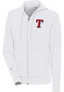 Antigua Texas Rangers Womens White Moving Long Sleeve Full Zip Jacket
