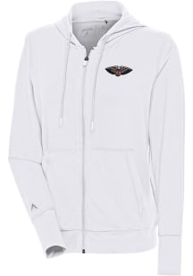Antigua New Orleans Pelicans Womens White Moving Long Sleeve Full Zip Jacket