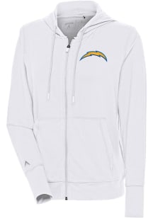 Antigua Los Angeles Chargers Womens White Moving Long Sleeve Full Zip Jacket