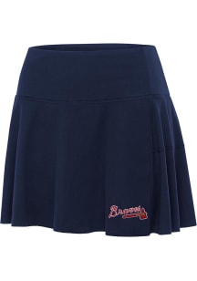 Antigua Atlanta Braves Womens Navy Blue Raster Skirt