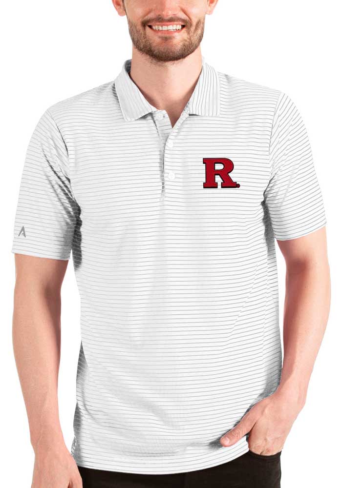 Antigua Rutgers Scarlet Knights Mens White Esteem Short Sleeve Polo