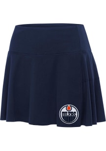 Antigua Edmonton Oilers Womens Navy Blue Raster Skirt