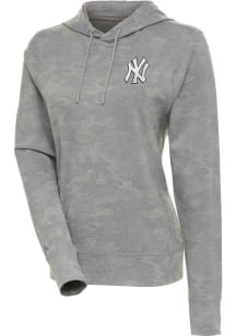 Antigua New York Yankees Womens White Metallic Respite Hooded Sweatshirt