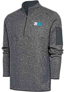 Mens Big Ten Grey Antigua Fortune Qtr Zip Fashion Pullover