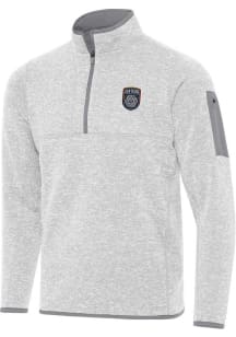 Antigua San Diego FC Mens Grey Fortune Long Sleeve 1/4 Zip Fashion Pullover