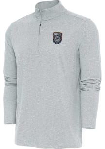 Antigua San Diego FC Mens Grey Hunk Long Sleeve 1/4 Zip Pullover