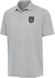 Antigua San Diego FC Mens Grey Par 3 Short Sleeve Polo