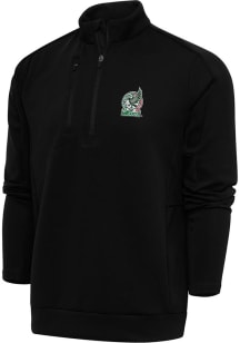 Antigua Mexico National Team Mens Black Genesis Long Sleeve Qtr Zip Pullover