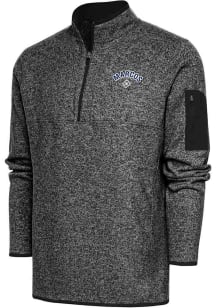 Antigua  Mens Black Fortune Big and Tall 1/4 Zip Pullover