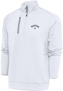 Antigua Dayton Marcos Mens White Generation Long Sleeve 1/4 Zip Pullover