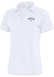 Antigua Dayton Marcos Womens White Tribute Short Sleeve Polo Shirt