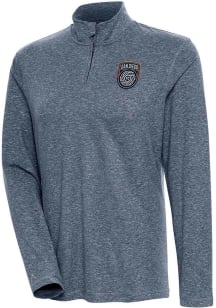 Antigua San Diego FC Womens Navy Blue Confront 1/4 Zip Pullover