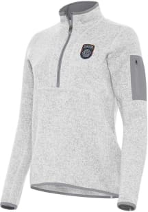 Antigua San Diego FC Womens Grey Fortune 1/4 Zip Pullover