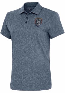 Antigua San Diego FC Womens Navy Blue Motivated Short Sleeve Polo Shirt