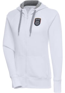 Antigua San Diego FC Womens White Victory Long Sleeve Full Zip Jacket