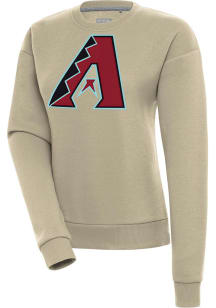 Antigua Arizona Diamondbacks Womens Khaki Victory Crew Sweatshirt