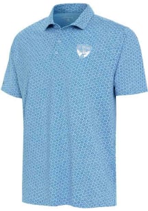 Antigua FC Dallas Mens Blue Flicker White Logo Short Sleeve Polo