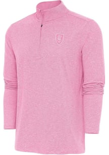 Antigua Real Salt Lake Mens Pink Hunk White Logo Long Sleeve 1/4 Zip Pullover