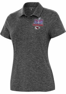 Antigua Kansas City Chiefs Womens Black Super Bowl LVIII Champions Matter Short Sleeve Polo Shir..