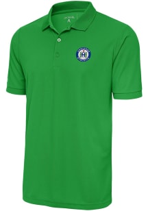 Antigua Hartford Athletic Mens Green Legacy Pique Short Sleeve Polo