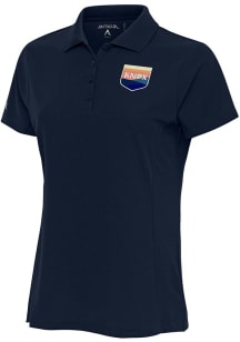Antigua One Knoxville SC Womens Navy Blue Legacy Pique Short Sleeve Polo Shirt