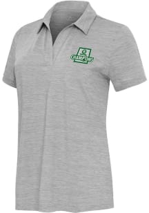 Antigua Boston Celtics Womens Grey 2024 NBA Champions Layout Short Sleeve Polo Shirt