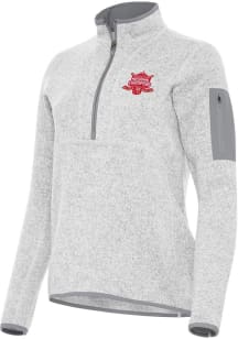 Antigua Denver Pioneers Womens Grey 2024 NCAA Ice Hockey Champs Fortune 1/4 Zip Pullover