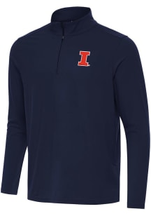 Mens Illinois Fighting Illini Navy Blue Antigua Intent Qtr Zip Pullover