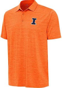 Mens Illinois Fighting Illini Orange Antigua Layout Short Sleeve Polo Shirt