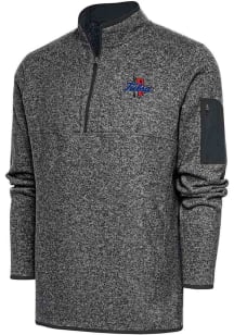 Mens Tulsa Golden Hurricane Grey Antigua Fortune Smoke Qtr Zip Fashion Pullover