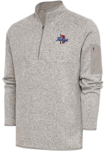 Mens Tulsa Golden Hurricane Oatmeal Antigua Fortune Qtr Zip Fashion Pullover