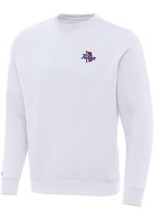 Antigua Tulsa Golden Hurricane Mens White Victory Long Sleeve Crew Sweatshirt