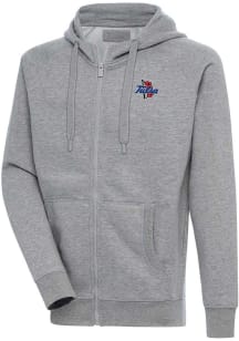 Mens Tulsa Golden Hurricane Grey Antigua Victory Long Sleeve Full Zip Jacket