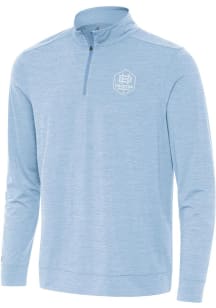 Antigua Houston Dynamo Mens Blue Bright White Logo Long Sleeve 1/4 Zip Pullover