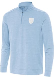 Antigua San Jose Earthquakes Mens Blue Bright White Logo Long Sleeve 1/4 Zip Pullover