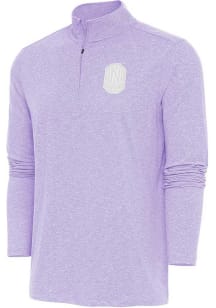 Antigua Nashville SC Mens Purple Hunk White Logo Long Sleeve 1/4 Zip Pullover