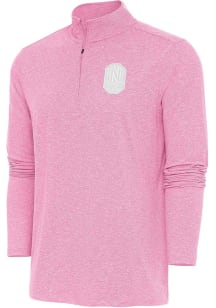 Antigua Nashville SC Mens Pink Hunk White Logo Long Sleeve 1/4 Zip Pullover