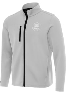 Antigua Houston Dynamo Mens Grey Objection White Logo Light Weight Jacket