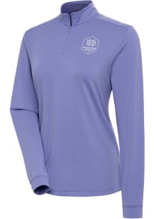 Antigua HOU Dynamo Womens Purple Finish White Logo 1/4 Zip Pullover