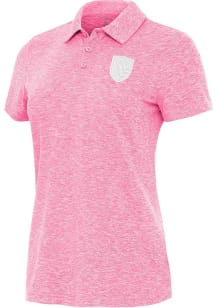 Antigua San Jose Earthquakes Womens Pink Matter White Logo Short Sleeve Polo Shirt